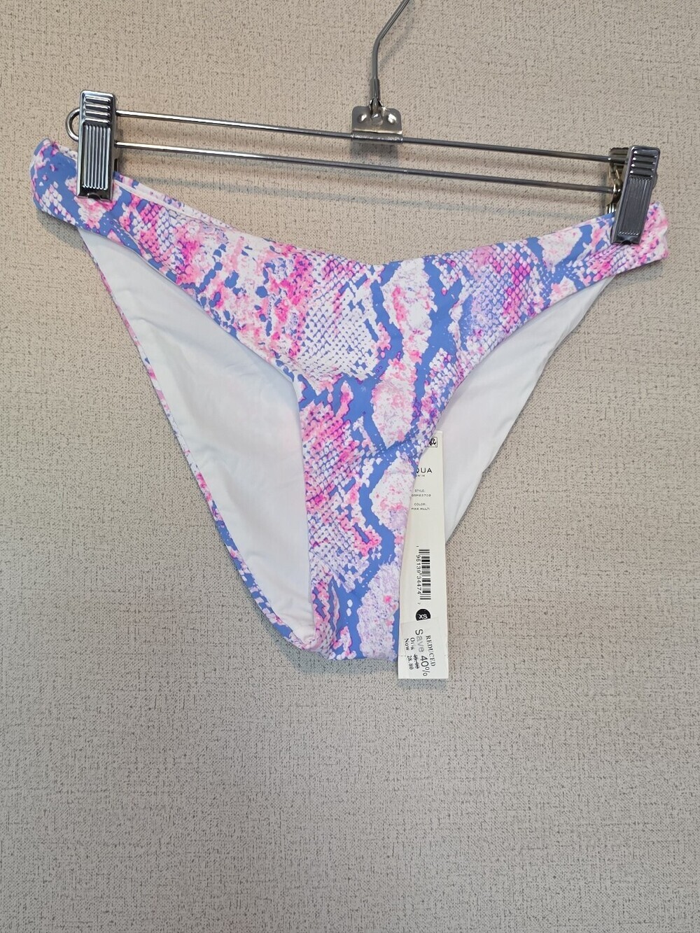 Aqua Swim Pink & Blue Snakeskin Bikini Bottom
